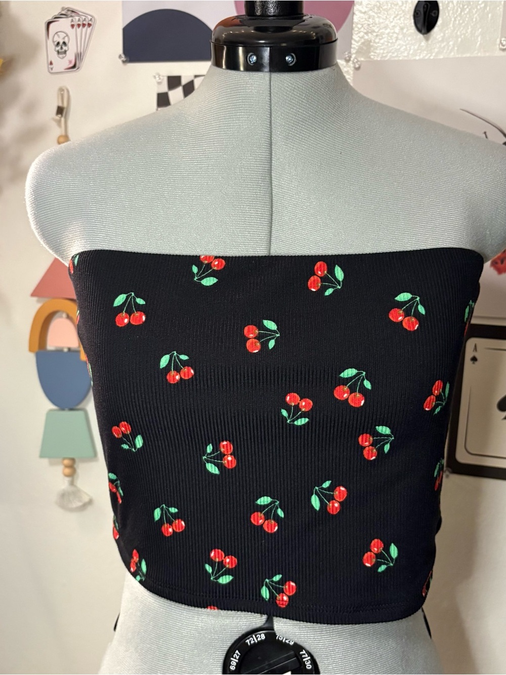 Rue21 Black Cherry Print Tube Top Size Large NWT